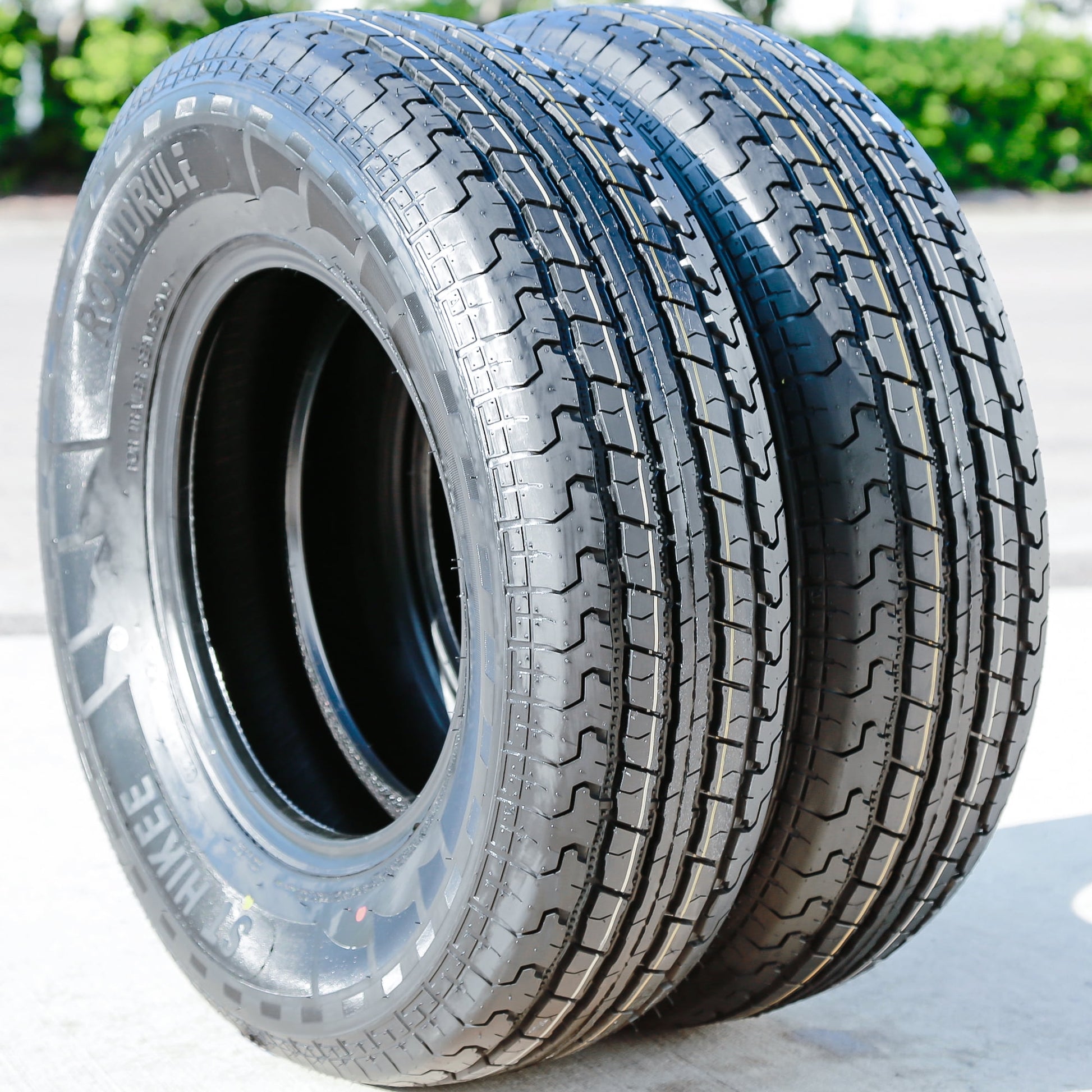 Pair of 2 (TWO) Roundrule ST Hikee Semi Steel ST 205/75R14 Load D 8 Ply Trailer Tires