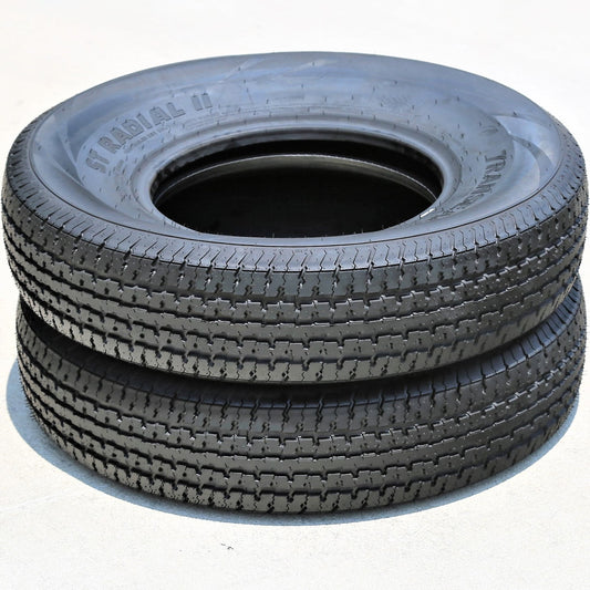 Pair of 2 (TWO) Transeagle ST Radial II Steel Belted ST 205/75R15 Load D (8 Ply) Trailer Tires
