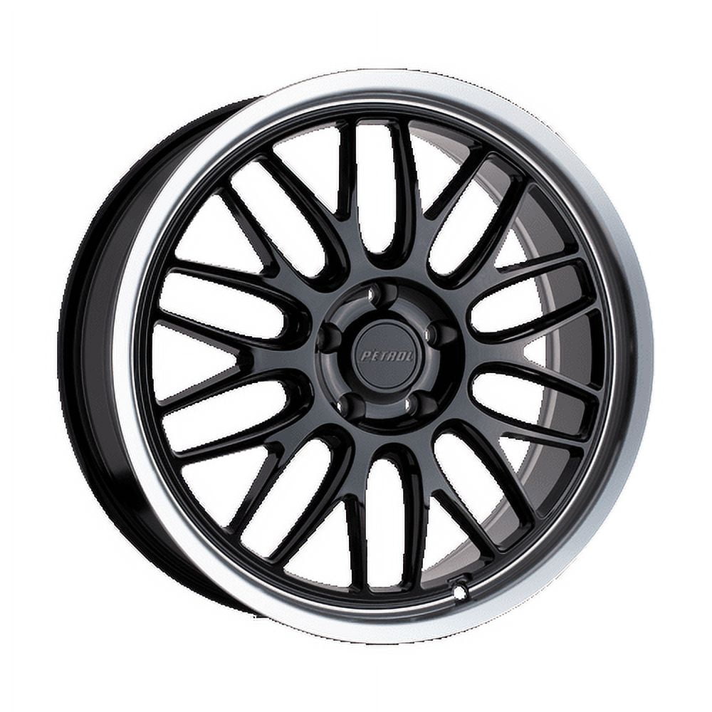 Petrol P4C 16X7 5X115 40Et 72.1Cb Gloss Black W/ Machined Cut Lip Wheel