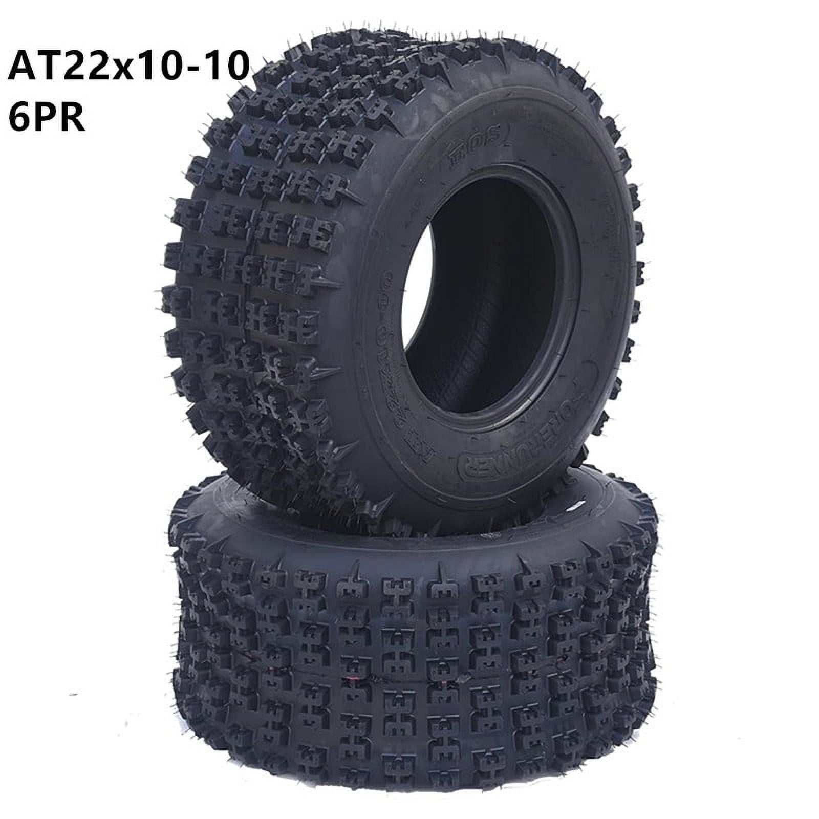 Pinypikaka 2 Pack 22x10-10 ATV Tires 6 Ply All Terrain Rear Tires 22x10-10 6PR TL ATV UTV Trail Sand Mud Off-Road Tires Tubeless EOS Black