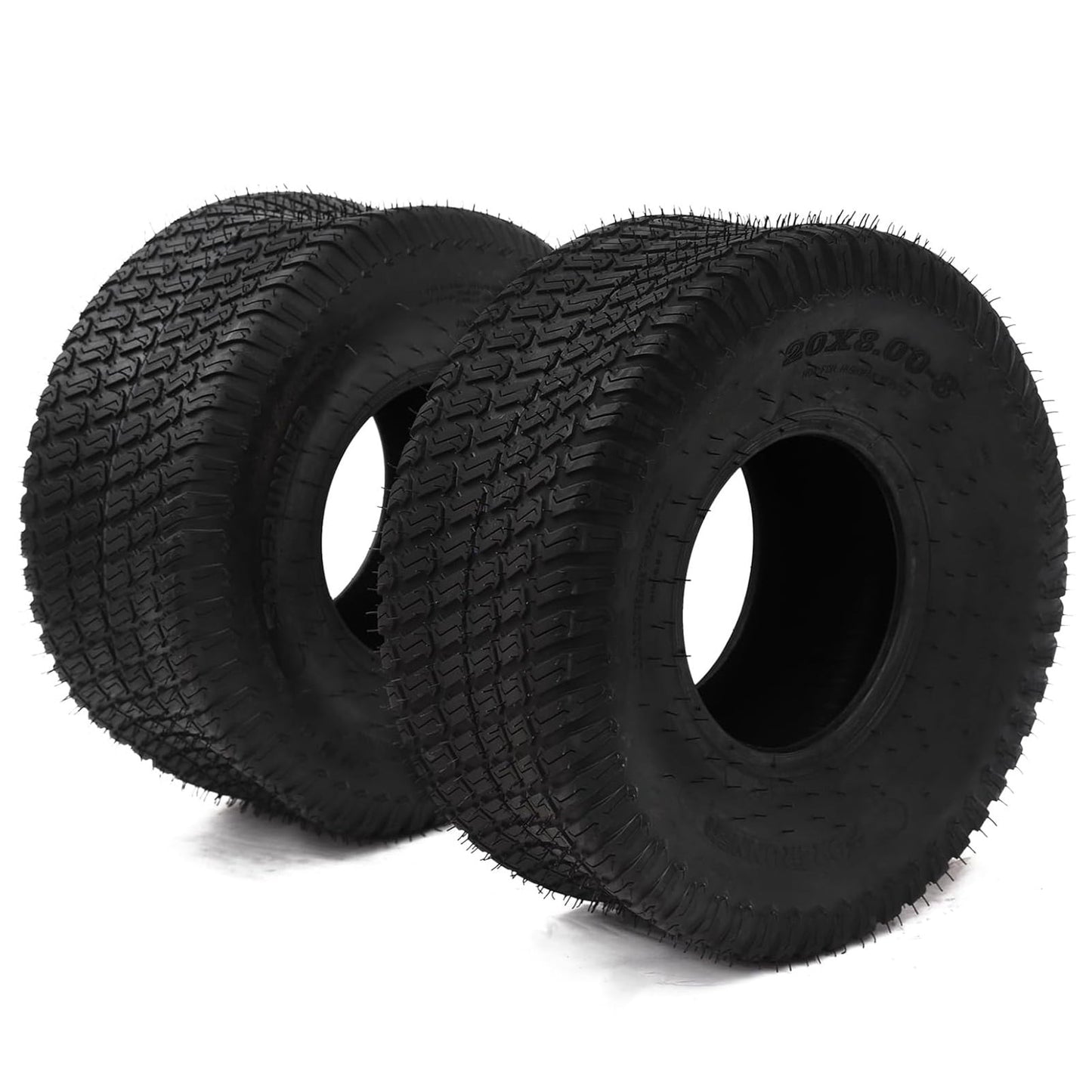 Pinypikaka Lawn Mower Tires 20x8.00-10 4PR Turf Tires for Garden Tractor Riding Mower, Golf Cart Tires Tubeless Set of 2