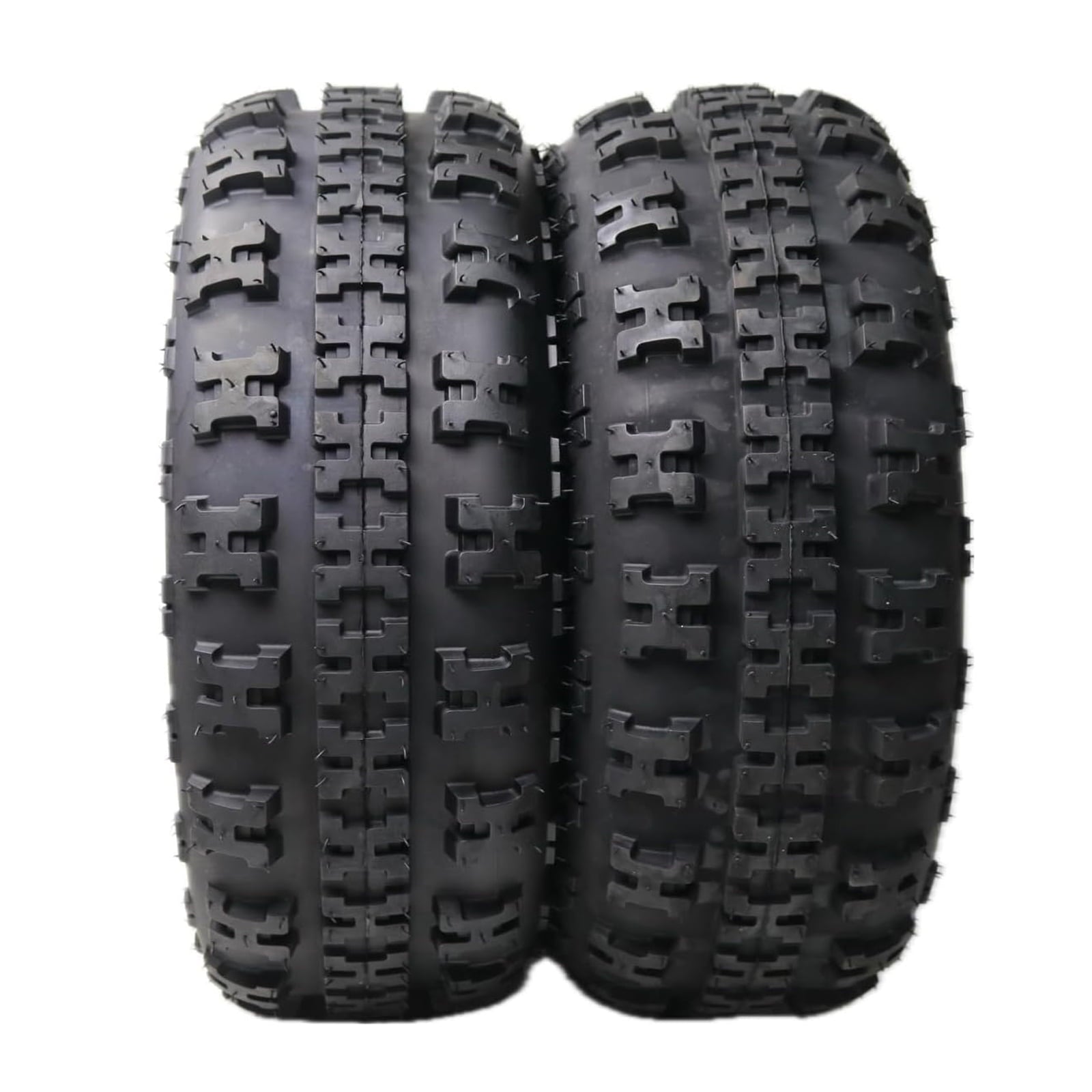 Pinypikaka Pack of 2 AT21x7-10 4PR ATV Tires, All Terrain ATV UTV Mud Trail Tires, Tubeless, Black