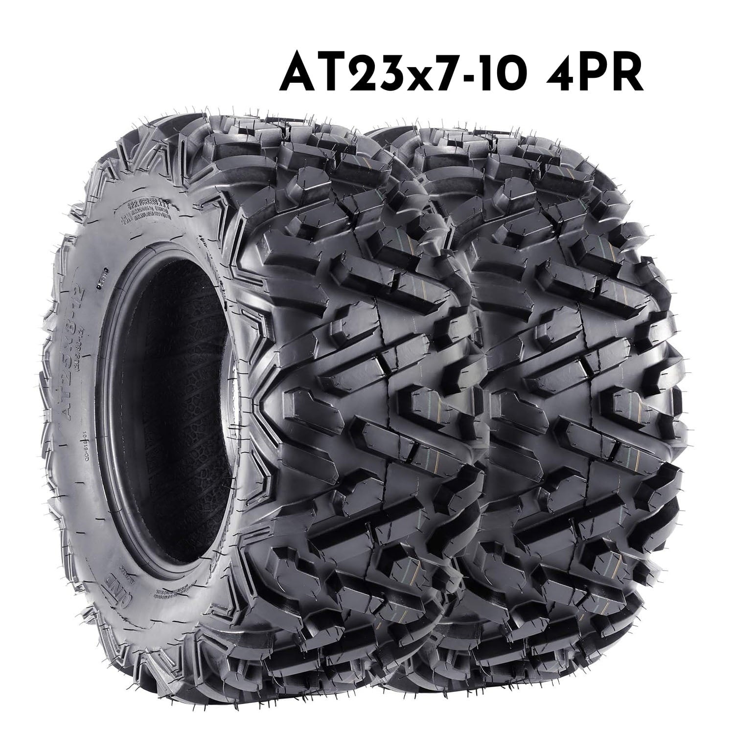 Pinypikaka Set of 2 QD518 23x7-10 23x7x10 4 Ply M/T ATV UTV Mud Tire Off-Road Tires All-Terrain, Tubeless Black