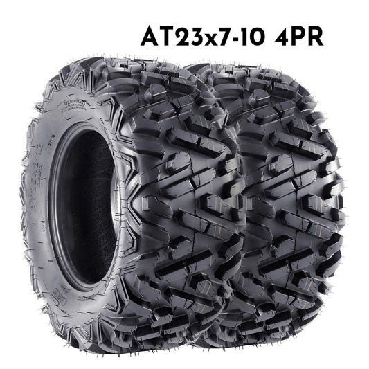 Pinypikaka Set of 2 QD518 23x7-10 23x7x10 4 Ply M/T ATV UTV Mud Tire Off-Road Tires All-Terrain, Tubeless Black