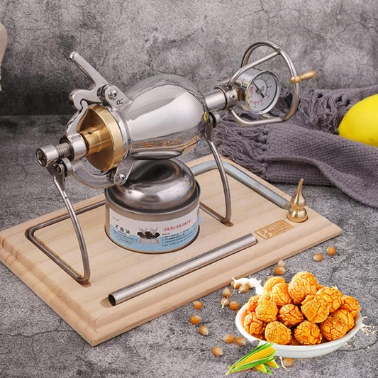 Popcorn Machine, Chinese Vintage Traditional Popcorn Maker – Manual Popcorn Grain Amplifier – Stainless Steel Popcorn Popper – Gifts for Christmas/Female Friends
