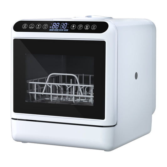 Portable Dishwasher with 5L Water Tank, Automatic Smart Countertop Dishwasher, Mini Dishwasher with 5 Place Settings, 2-Tier Rack, 3-Spray Arm, Air-Dry Function