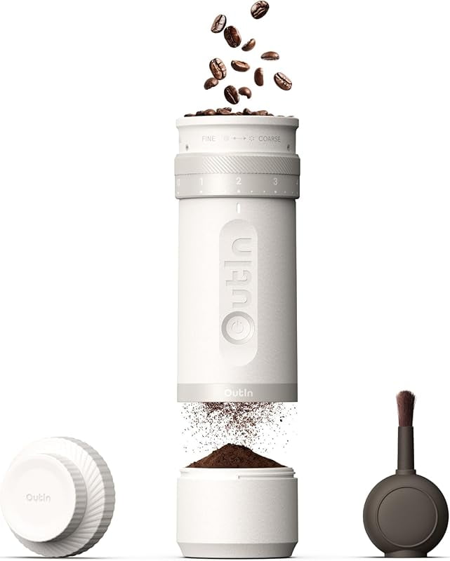 Portable Electric Coffee Grinder,Adjustable Coffee Bean Grinder with 28 Precise Grind Setting,One-Button Burr Coffee Grinder with Fast‑Charge Battery, Auto‑Stop & Clog‑Protection