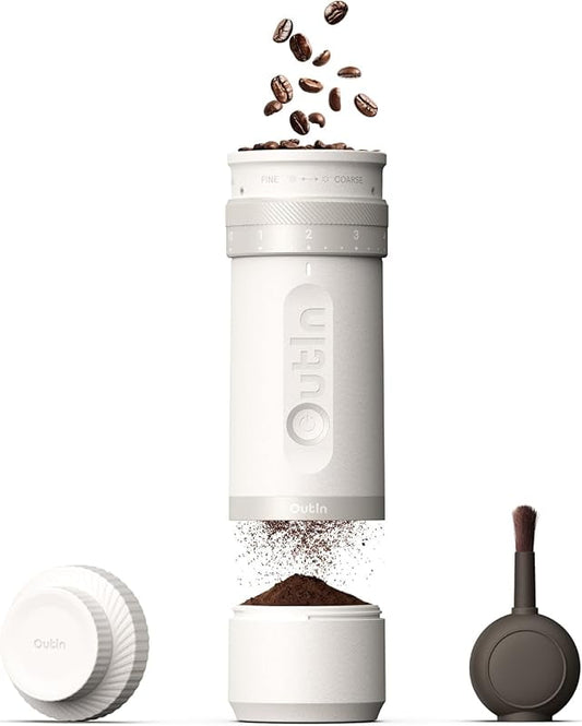 Portable Electric Coffee Grinder,Adjustable Coffee Bean Grinder with 28 Precise Grind Setting,One-Button Burr Coffee Grinder with Fast‑Charge Battery, Auto‑Stop & Clog‑Protection