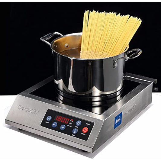 Portable Induction Cooktop 1800W NSF Certified Commercial Range Powerful Countertop Burner Pro Chef Professional Hot Plate 18/10 Stainless Steel Housing Schott Glass 10 Hours Timer
