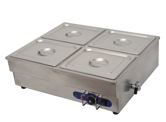 PreAsion 4-Well Buffet Food Warmer Restaurants Hotels Banquet Halls Food Steam Table Thermostat