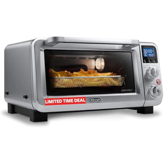 Premium 9-in-1 Digital Air Fry Convection Toaster Oven, Grills, Broils, Bakes, Roasts, Keep Warm, Reheats, 1800-Watts + Cooking Accessories, Stainless Steel, 14L