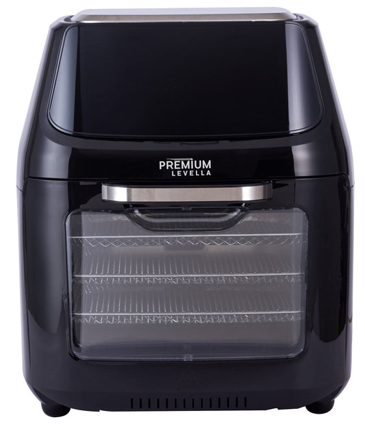 Premium Levella 16.9 Quart Digital Air Fryer in Black with 10 Cooking Presets and Rotisserie Function