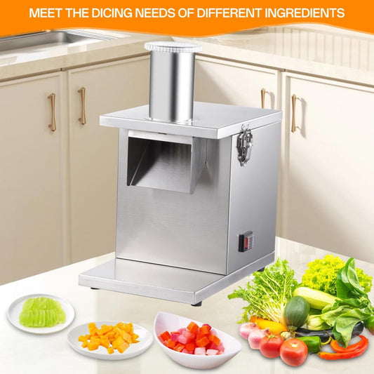 Pro-Grade Automatic Vegetable Cutter - 5-Speed Stainless Steel Dicer for Potatoes, Onions, Carrots | Effortless Meal Prep Machine with Large Capacity