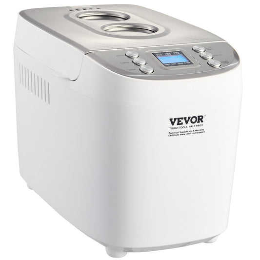 Programmable Bread Maker, 15-in-1 3LB Automatic Dough Machine, Gluten Free Bread Setting, Whole Wheat Bread Making, Digital Control, 3 Loaf Sizes & Crust Colors, White