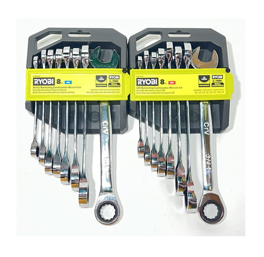 RYOBI 16 PC. SAE  & Metric Ratcheting Combination Wrench Set