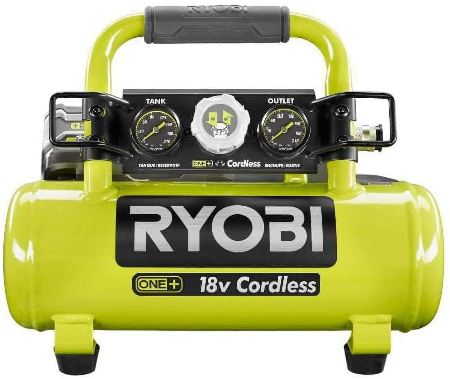 RYOBI 18V Cordless Portable Air Compressor Universal Quick Connectors Bare Tool