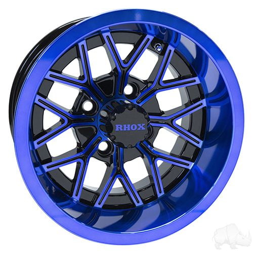 Red Hawk RHOX RX283, Gloss Black with Blue, 12x7 ET-25 - TIR-RX283-BBL