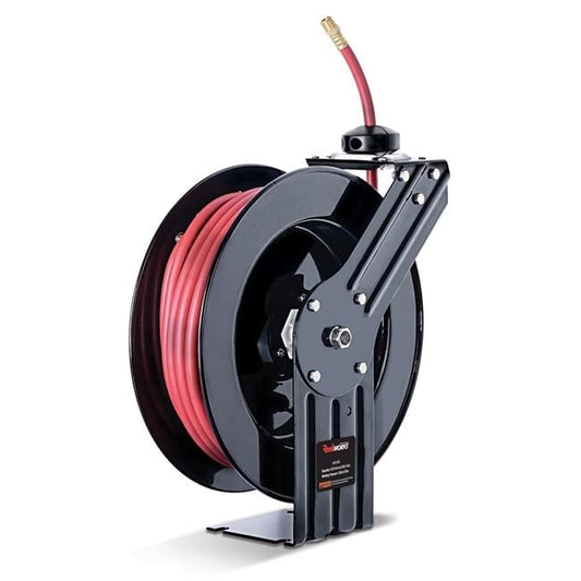 ReelWorks Industrial Retractable Air Hose Reel - 3/8" x  50'FT, 1/4" MNPT