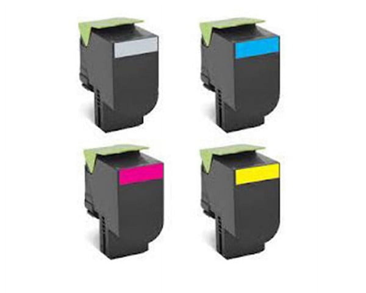 Remanufactured Lexmark 80C1HK0 / 80C1HC0 / 80C1HM0 / 80C1HY0 toner cartridges - 4-pack