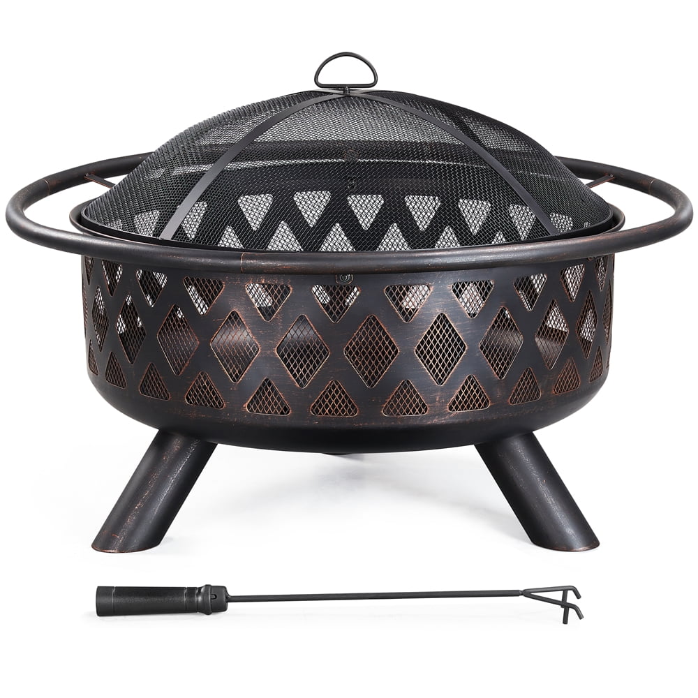 Renwick 36" Round Metal Finish Iron Fire Pit