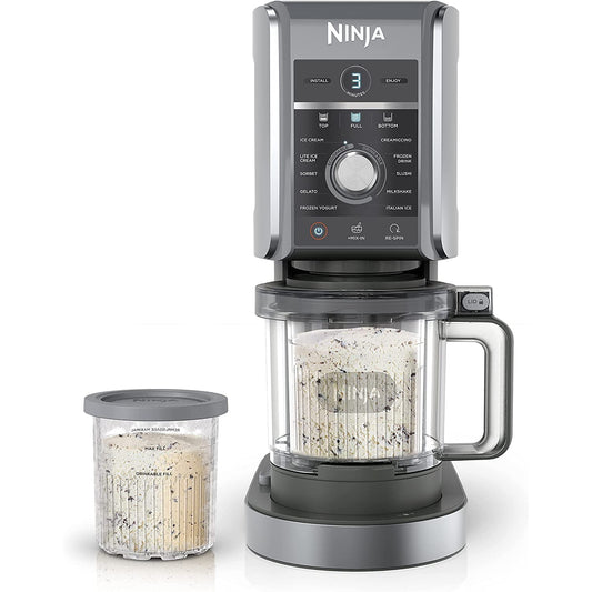 Restored Ninja CREAMi Deluxe 11-in-1 XL Ice Cream Maker, Silver (NC501) (Refurbished)