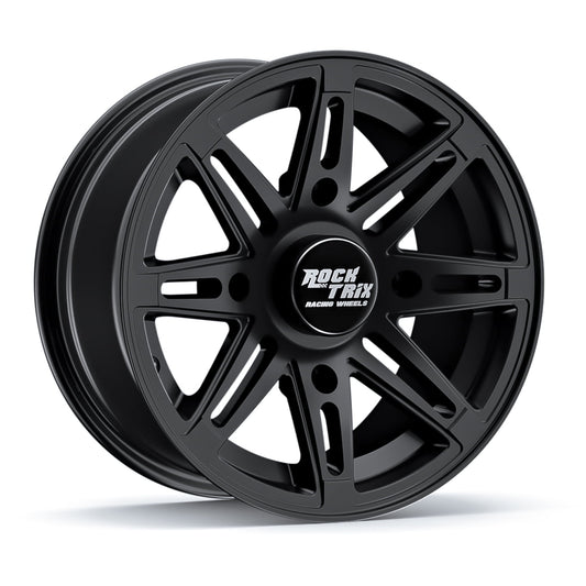 RockTrix RT103 12in ATV Wheel Rim 12x7 Matte Black, 4x156 Bolt Pattern, 4+3 offset, Compatible with Polaris Sportsman RZR Ranger (4/156)