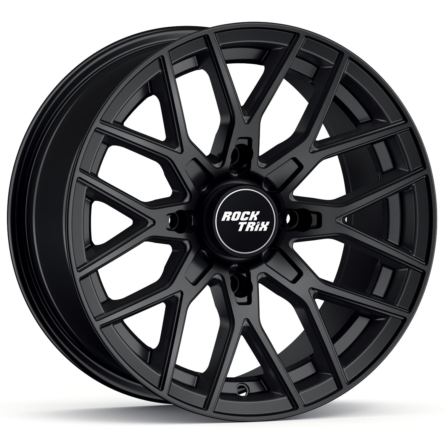 RockTrix RT104 15in Wheel 15x7 4x137, 4+3 Offset, ATV UTV SxS Rim, Compatible with Can Am Commander Max Defender Max Pro Maverick X3 Maverick Trail, 4/137 Matte Black
