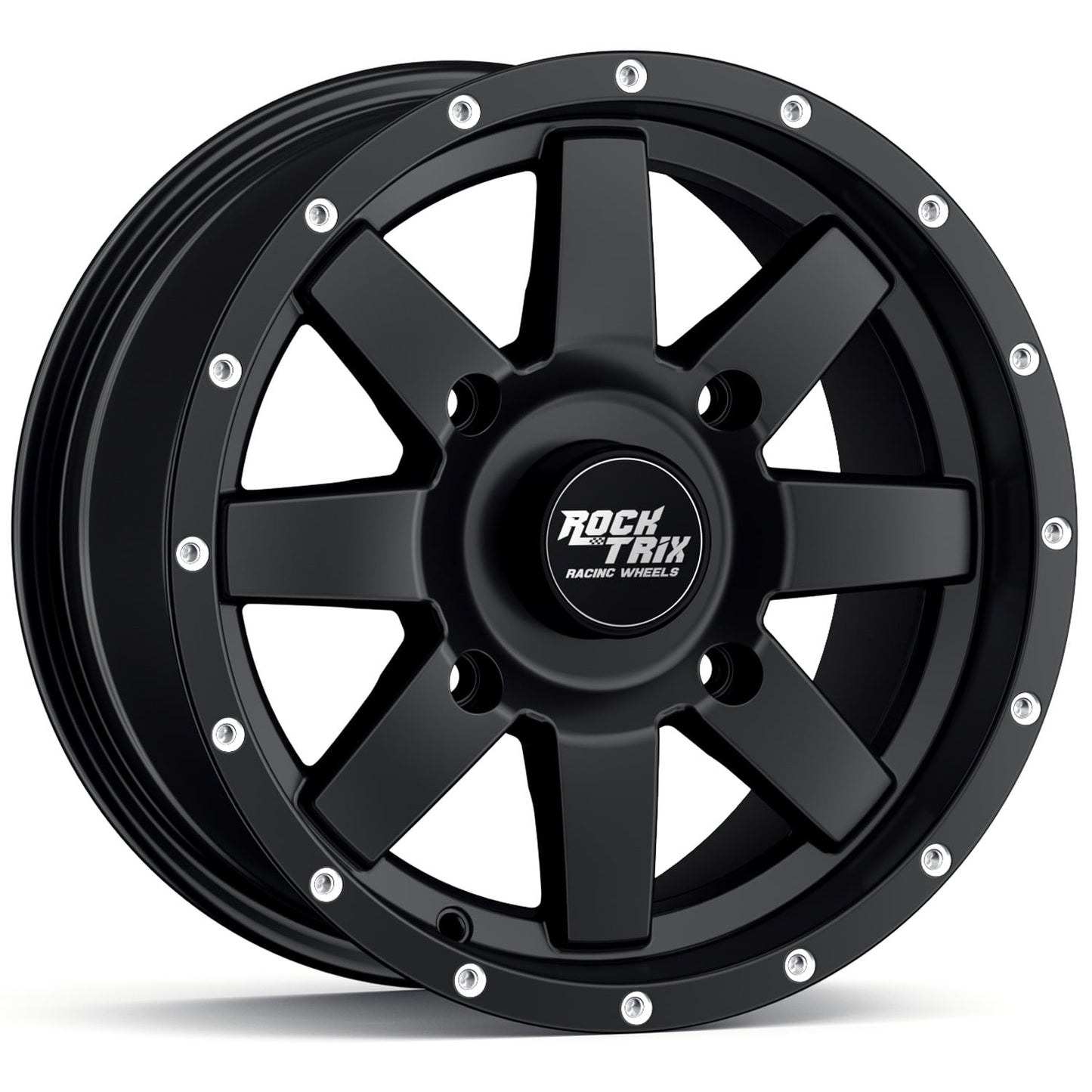 RockTrix RT106 14in ATV Wheel 4x110 Rim, 14x7, 5+2 Offset, For ATV UTV with IRS (Independent Rear Suspension), Compatible with Honda Kawasaki Yamaha Suzuki 4/110