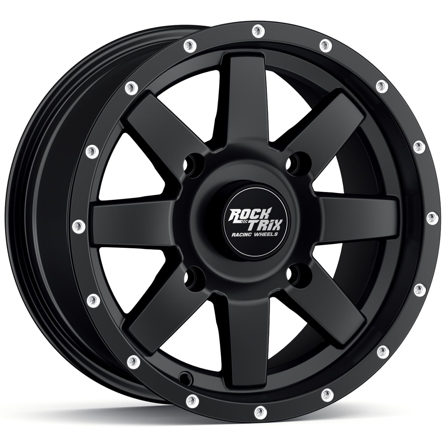 RockTrix RT106 14in ATV Wheel 4x110 Rim, 14x7, 5+2 Offset, For ATV UTV with IRS (Independent Rear Suspension), Compatible with Honda Kawasaki Yamaha Suzuki 4/110