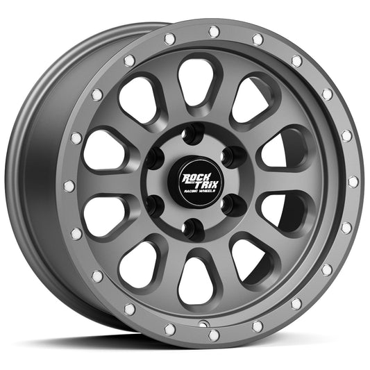 RockTrix RT111 17 inch Wheel Compatible with Ford 2021+ Bronco 17x9 6x5.5 Wheels (+12mm offset) 6x139.7 PCD, 93.1mm Bore, Gunmetal Wheels, Also Compatible with 2019+ Ranger Rims