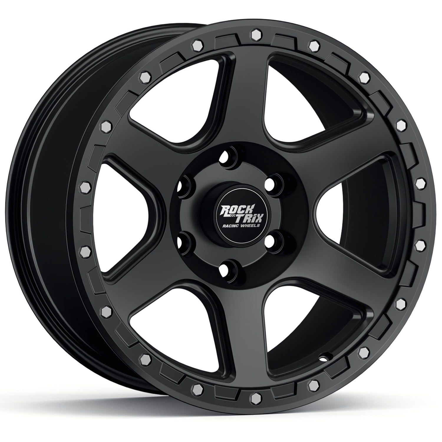 RockTrix RT112 17 inch Wheel Compatible with Ford 2021+ Bronco 17x9 6x5.5 Wheels (+12mm offset) 6x139.7 PCD, 93.1mm Bore, Black Wheels, Also Compatible with 2019+ Ranger Rims