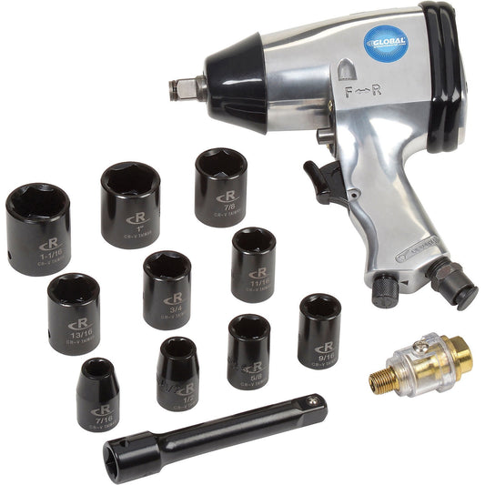 Rockford Commercial Warehouse B2383975 7000 RPM Global Industrial 0.5 in. Impact Wrench Kit