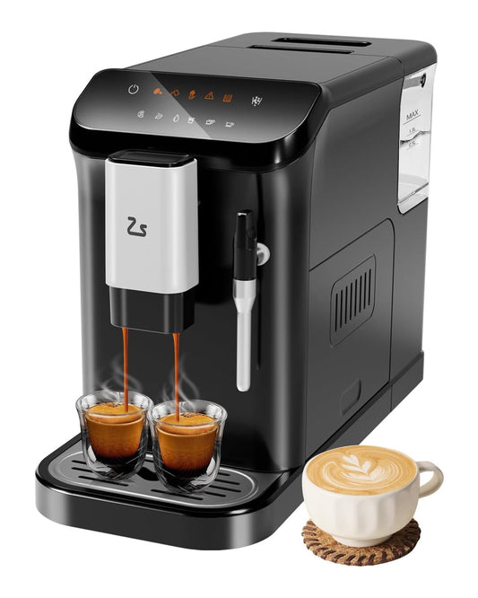 Roromall Espresso Machine, 20 Bar Pump Pressure for Balanced Extraction, Professional Espresso Maker with Milk Frother Steam Wand, 1.5L Water Tank, 1-15 Adjustable Grind Size Levels