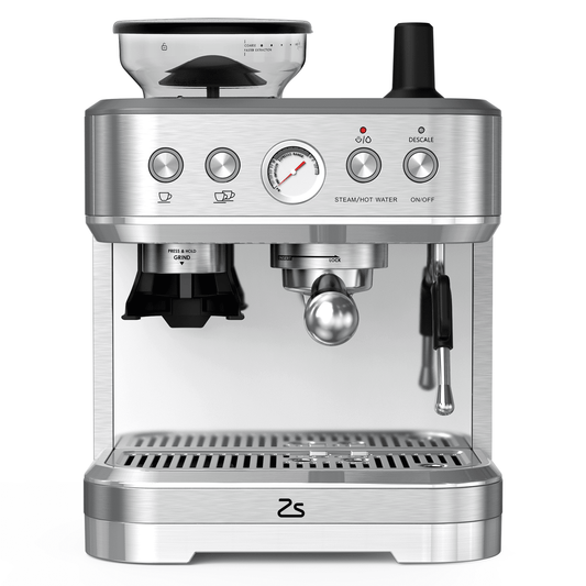 Roromall Espresso Machine with Grinder and Milk Frother/Steam Wand, 15 Bar Semi Automatic Espresso Coffee Machine, Professional All In One Coffee Maker with Italian Pump, 2.5L Water Tank
