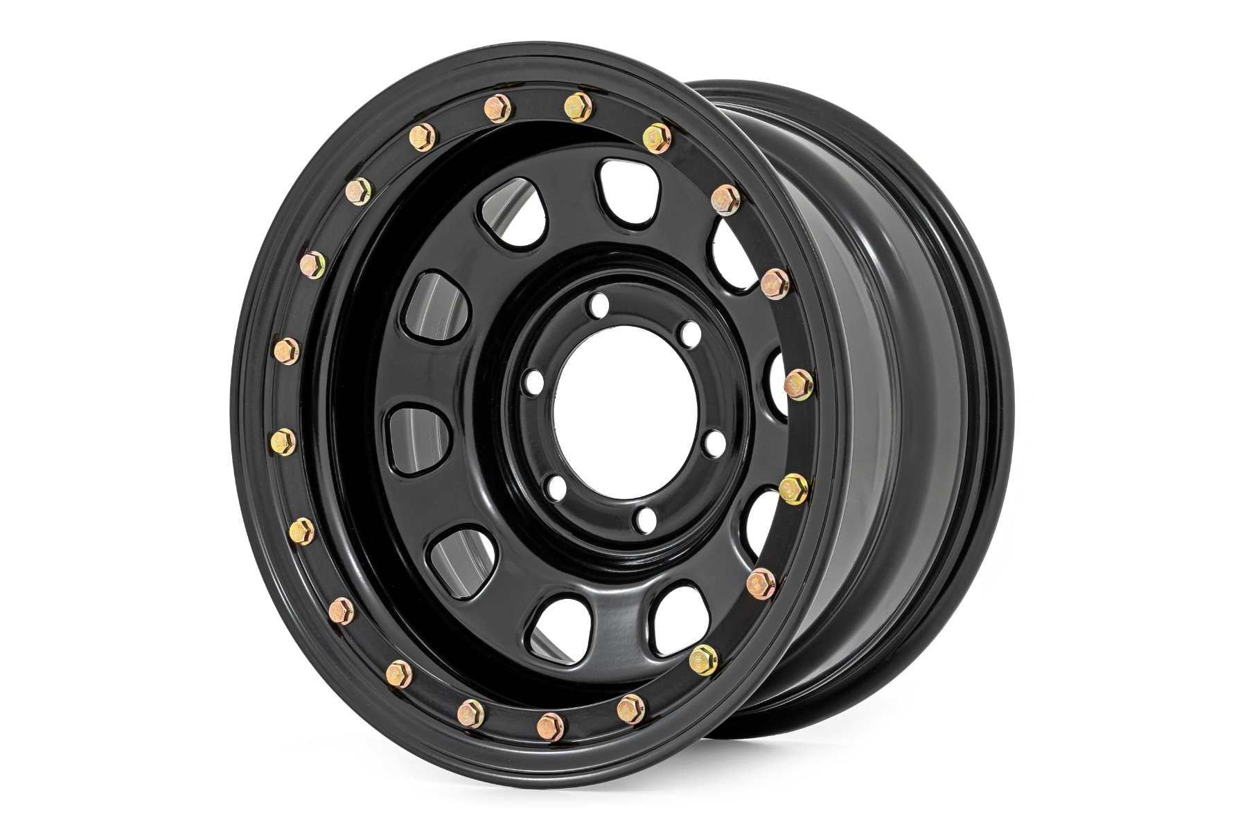 Rough Country Black Simulated Beadlock Steel Wheel | 16x8 | 6x5.5 - RC51-6883SL