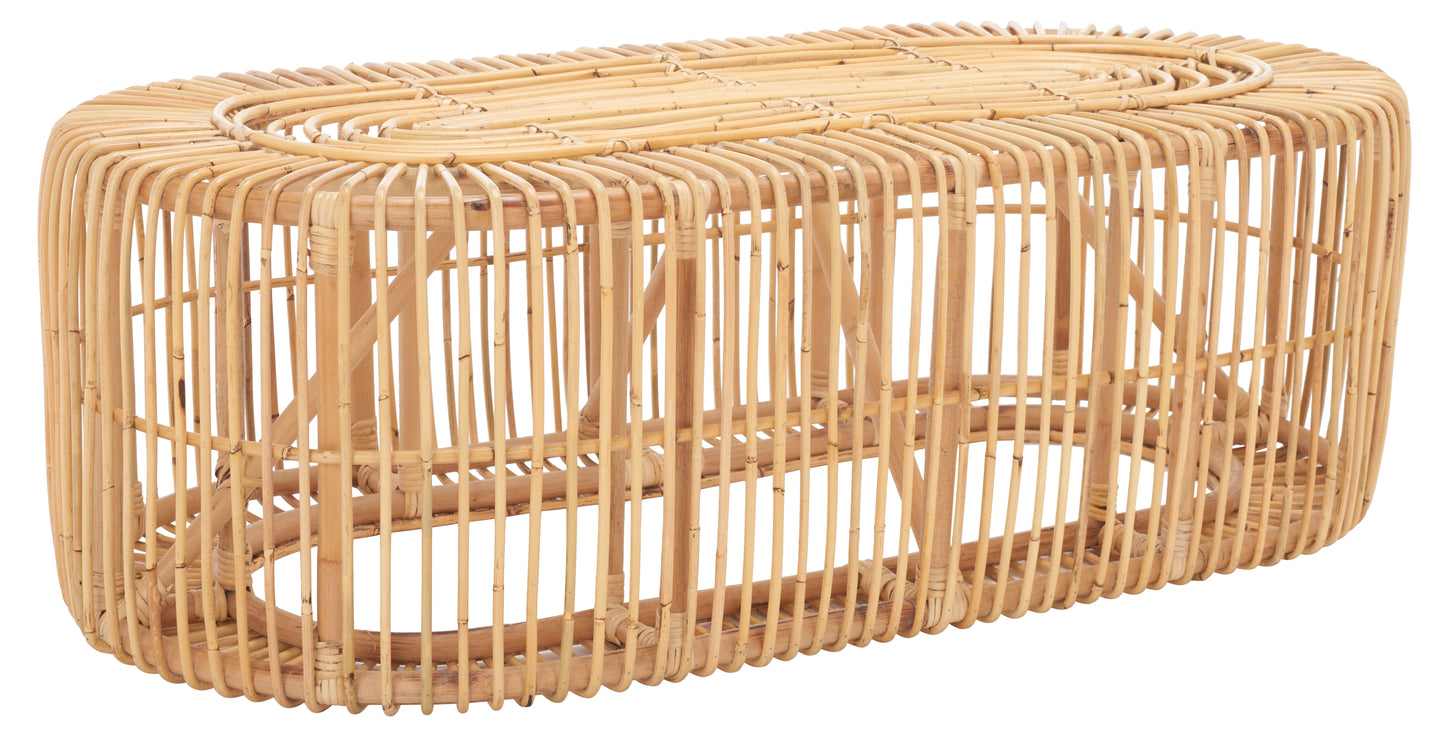 SAFAVIEH Jabez Coastal Oval Coffee Table, Natural