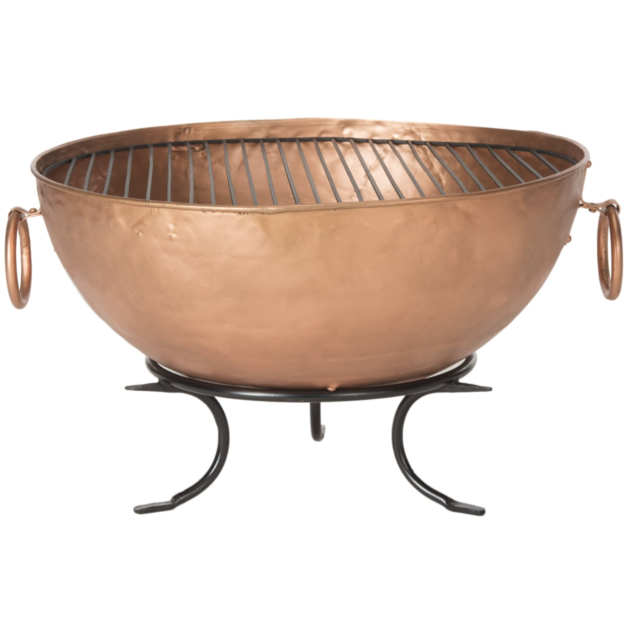 SAFAVIEH Outdoor Collection Bangkok Fire Pit Copper/Black