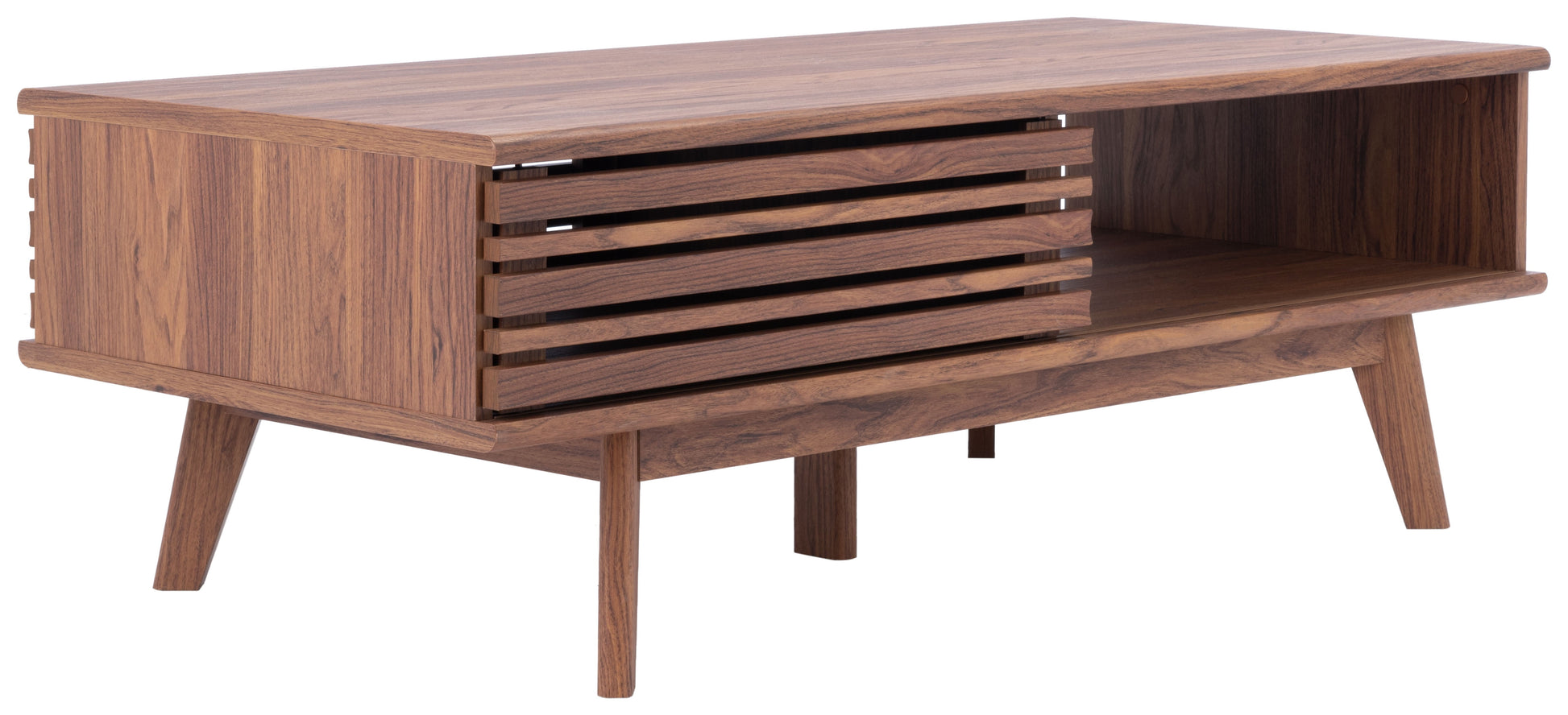 SAFAVIEH Rori Solid Rustic 1 Shelf Coffee Table, Walnut