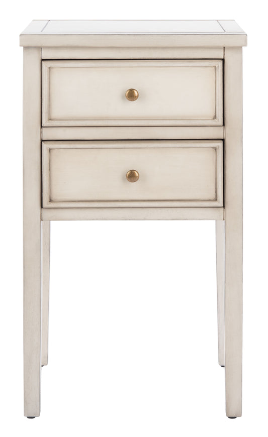 SAFAVIEH Toby Nautical Rustic Nightstand with 2 Storage Drawers, Shady White
