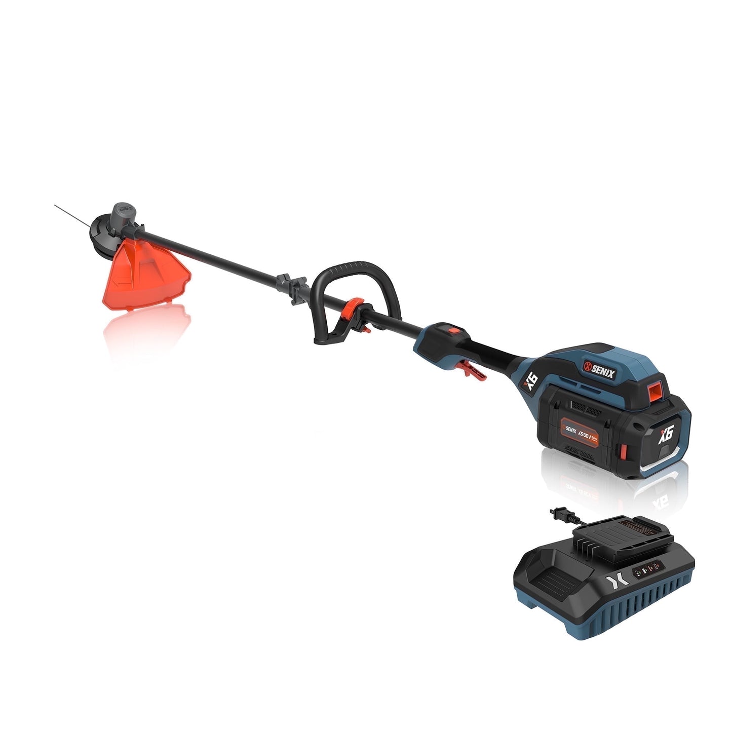 SENIX 60V 16” Brushless String Trimmer, Variable Speed,Multi-section Shaft, 7.5lb Lightweight Material Shaft Weed Eater with 3Ah Battery and 3A Charger