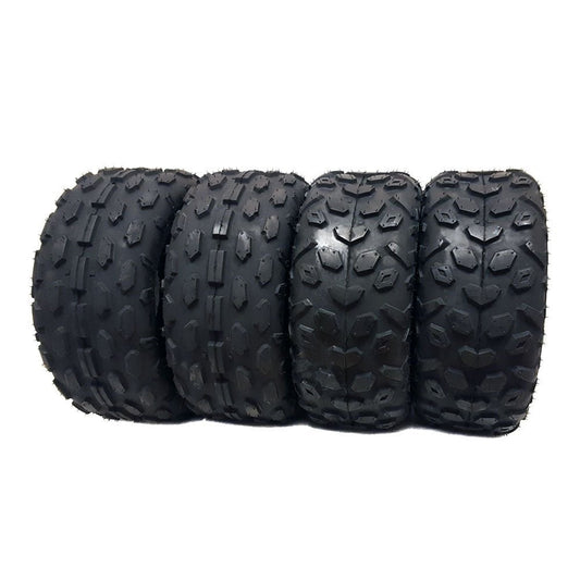 SET OF FOUR (4) ATV Tires 145/70-6, Front and Rear, UTV Go-Cart 145x70x6 (2 x FR Pattern + 2 x Rear Pattern)