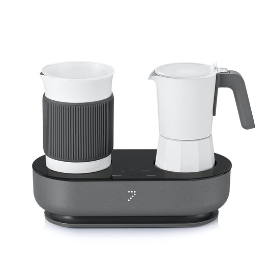 SEVEN&ME Espressor Machine Coffee Maker, with Milk Froth All-in-One Espresso Machine Combination, Latte Cappuccino Macchiato Espresso Electric Moka Pot, One Click Smart Operation（8.66"） C101