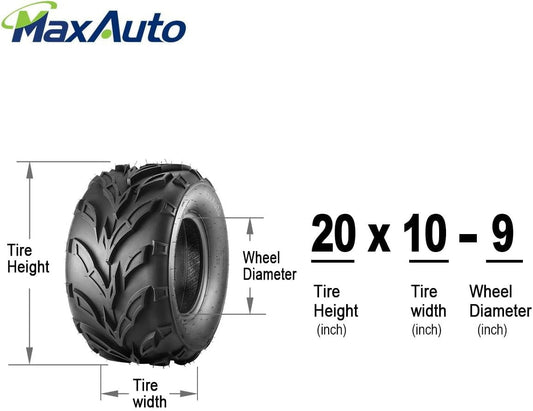 SHAORONG 20x10-9 Sport ATV Tires 20x10x9 Quad Tires,6 PR Tubeless All Terrain UTV Tire, 2 Pack