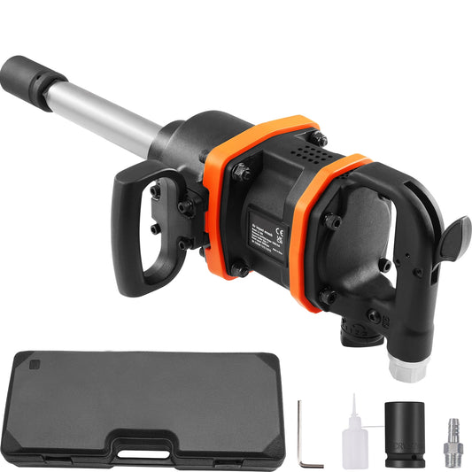KFFKFF 1 Inch Air Impact Wrench, Up to 3160 ft-lbs High Reverse Torque Output 1" Pneumatic Impact Gun w/ 8 Inch Extended Anvil & Carrying Case