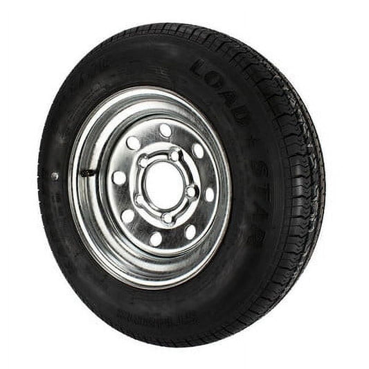 ST145/R12 Loadstar Trailer Tire LRE on 5 Bolt Galvanized Mod Wheel