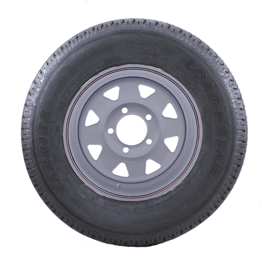 ST175/80D13 Loadstar Trailer Tire LRC on 5 Bolt White Spoke Wheel