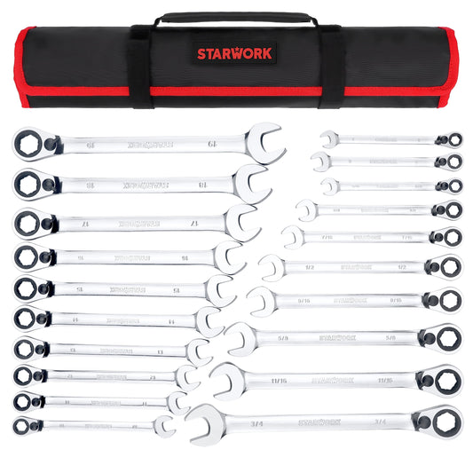 STARWORK TRUE MECHANIC™ 20 Pc. Reversible Ratcheting Combination Wrench Set