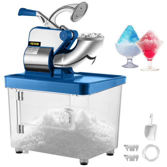 STAWAY 110V Electric Ice Crusher - 440LBS/H Snow Cone Machine with Dual Blades, ETL Approved, 300W Stainless Steel Shaved Ice Maker for Home, Restaurants & Bars, Safety Switch & Extra Blades Included