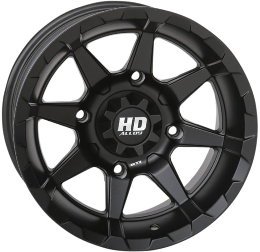 STI HD6 Matte Black UTV/ATV Wheel 14x9 4/137 5+4(+10mm) (14HD6279)