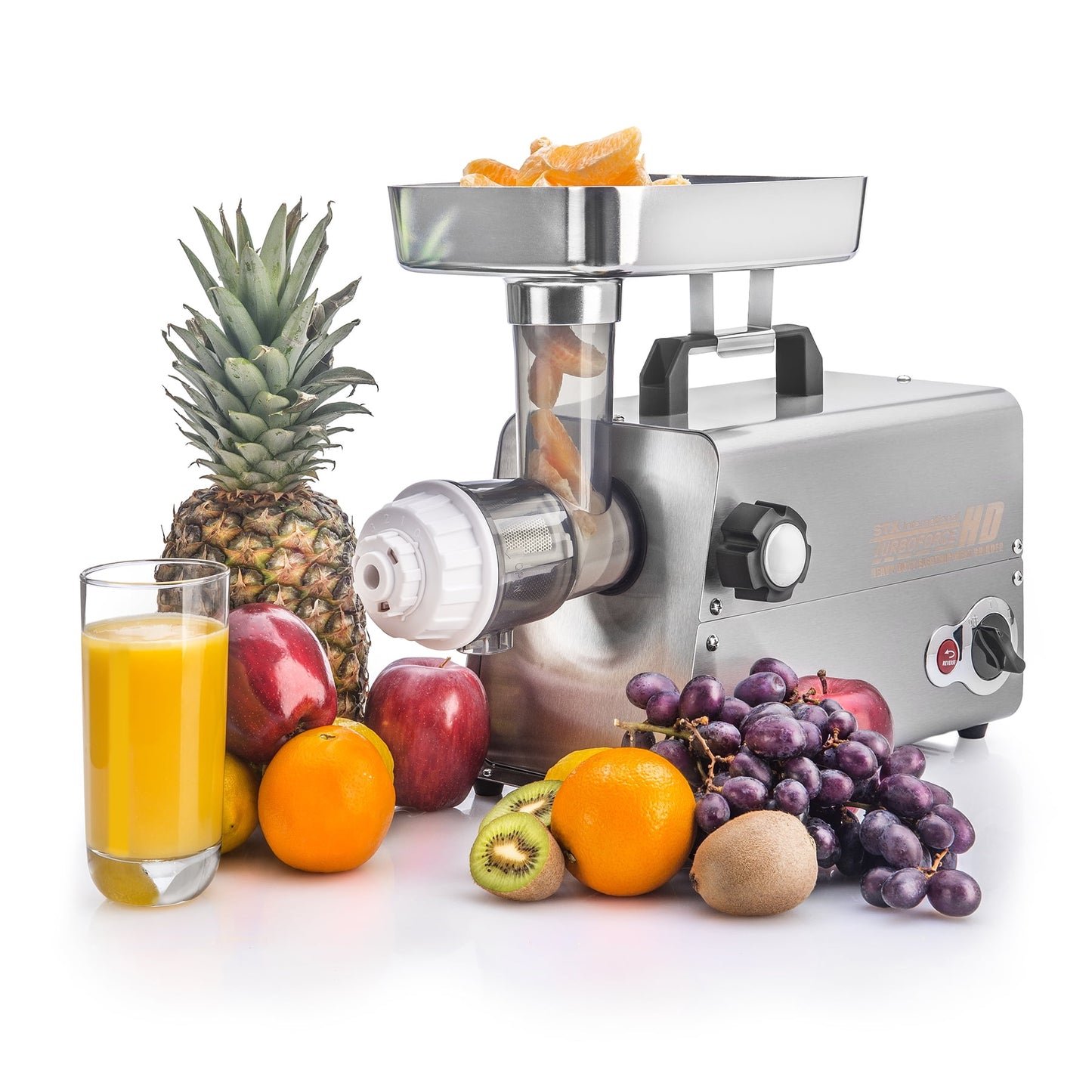 STX Intl Turboforce Heavy Duty HD 3500 Electric Meat Grinder, 3 Speed with Foot Pedal, Juicer & More